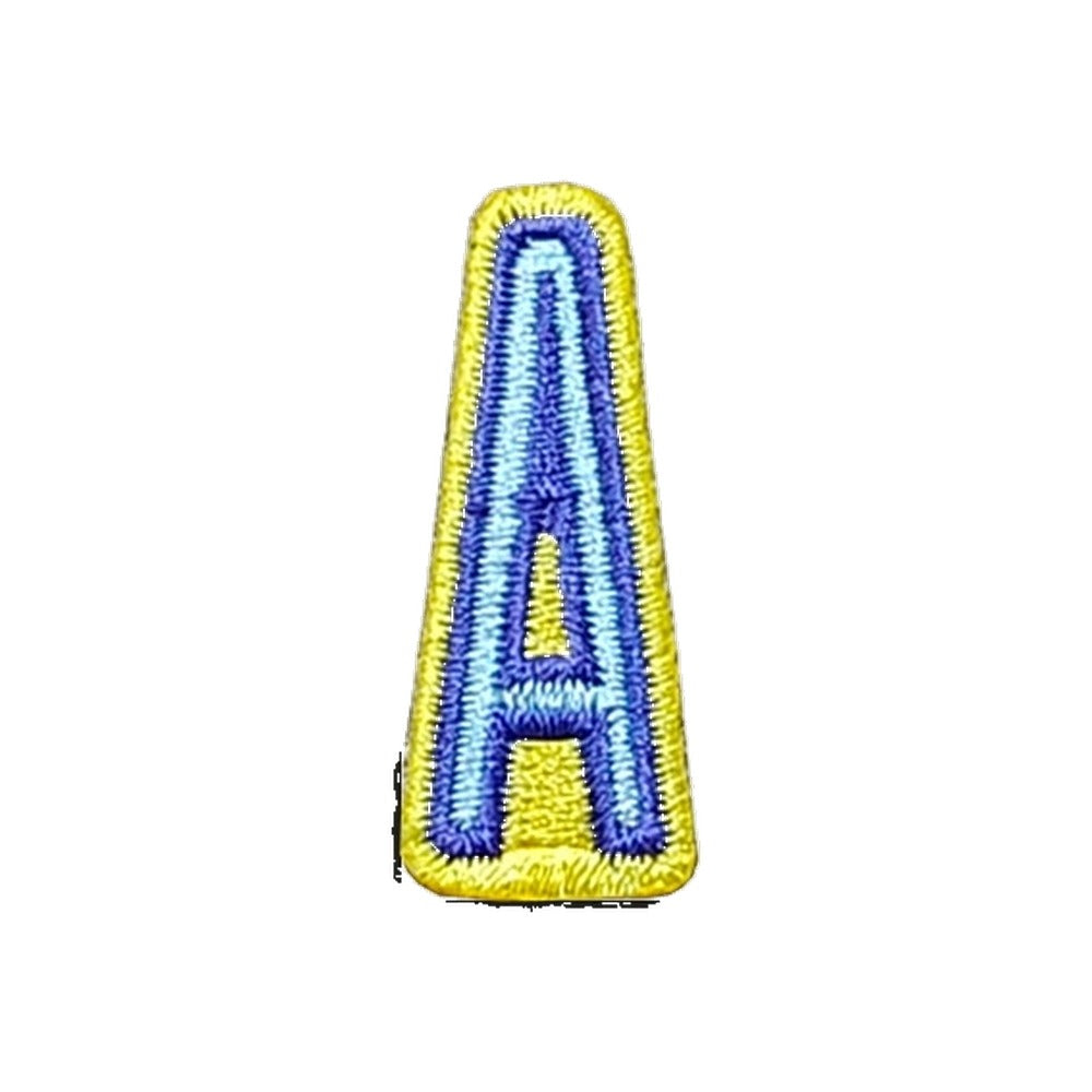 Letter A embroidered iron-on patch