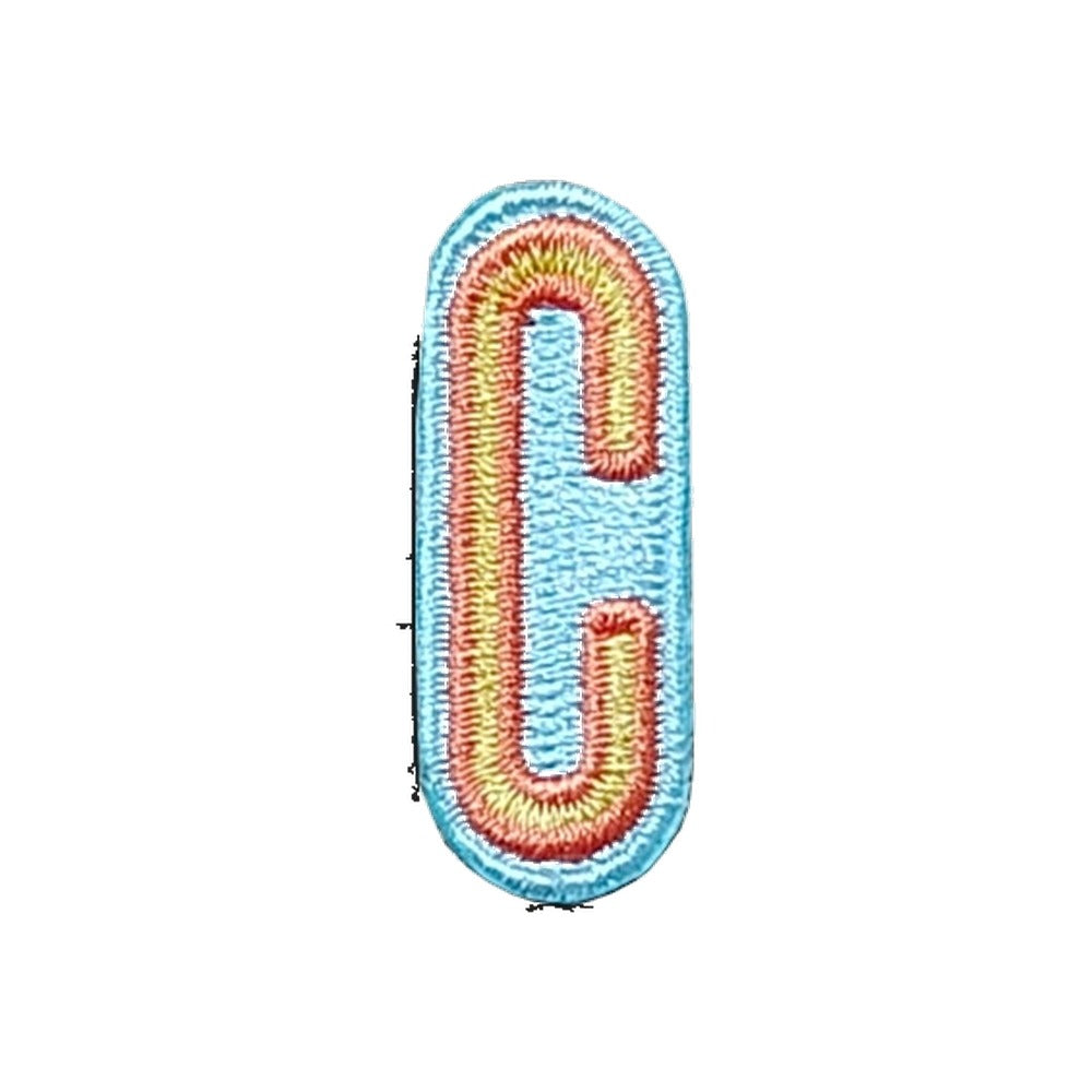 Letter C embroidered iron-on patch