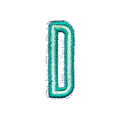 Letter D embroidered iron-on patch