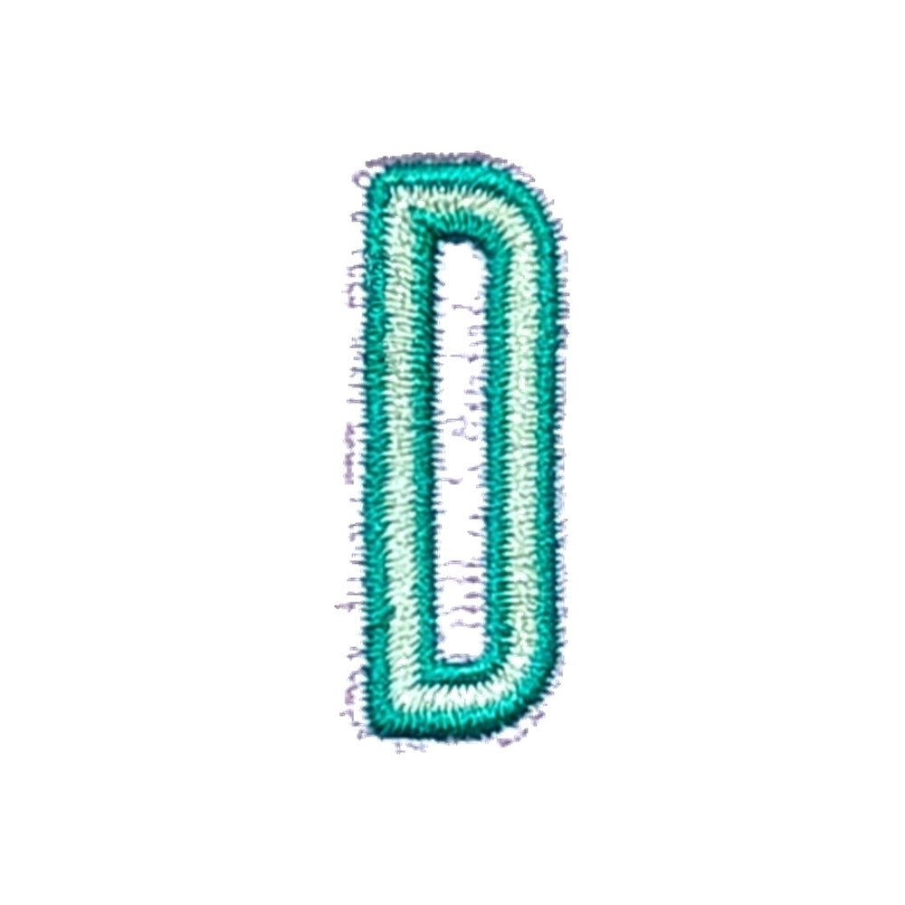 Letter D embroidered iron-on patch