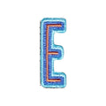 Letter E embroidered iron-on patch