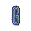 Letter G embroidered iron-on patch