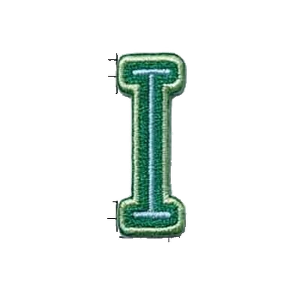 Letter I embroidered iron-on patch