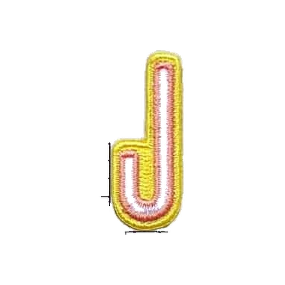 Letter J embroidered iron-on patch