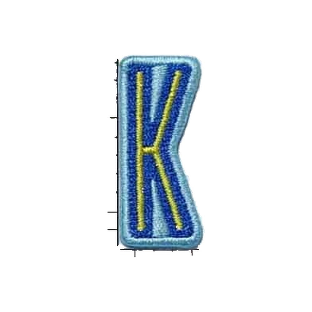 Letter K embroidered iron-on patch