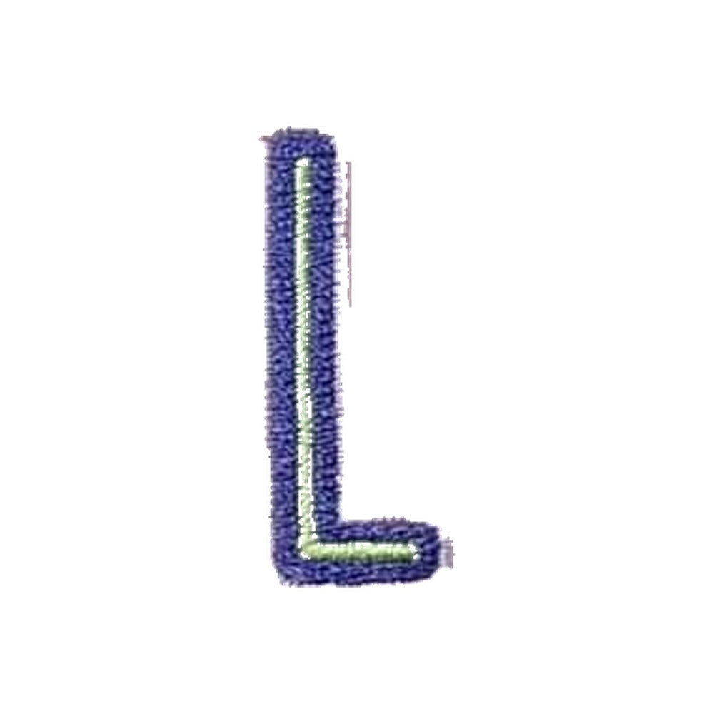 Letter L embroidered iron-on patch