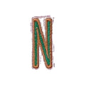 Letter N embroidered iron-on patch