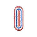 Letter O embroidered iron-on patch