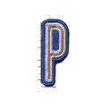 Letter P embroidered iron-on patch