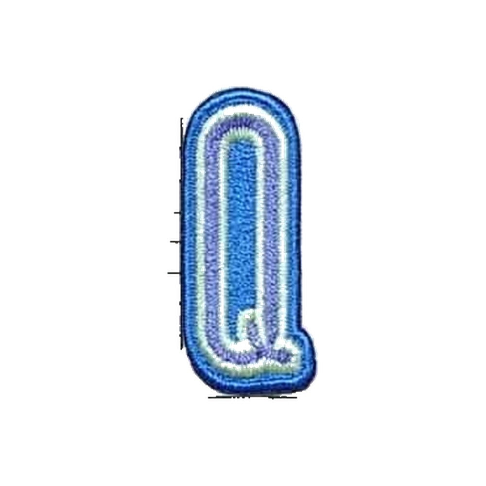 Letter Q embroidered iron-on patch