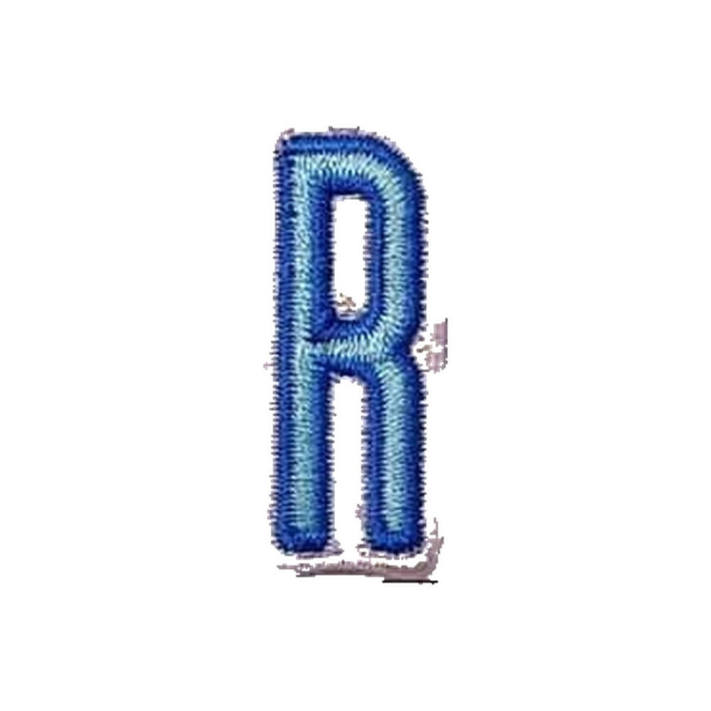 Letter R embroidered iron-on patch