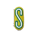 Letter S embroidered iron-on patch