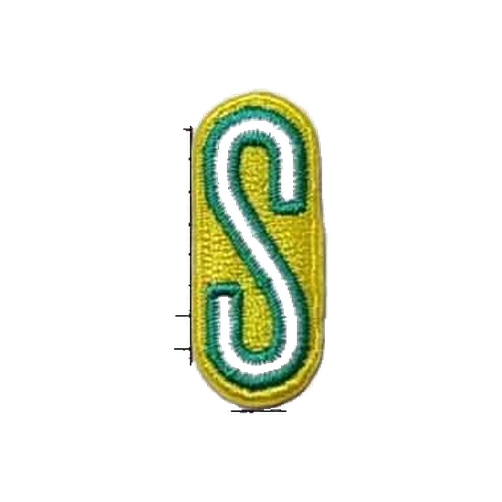 Letter S embroidered iron-on patch