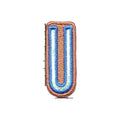Letter U embroidered iron-on patch