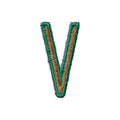 Letter V embroidered iron-on patch