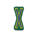 Letter X embroidered iron-on patch
