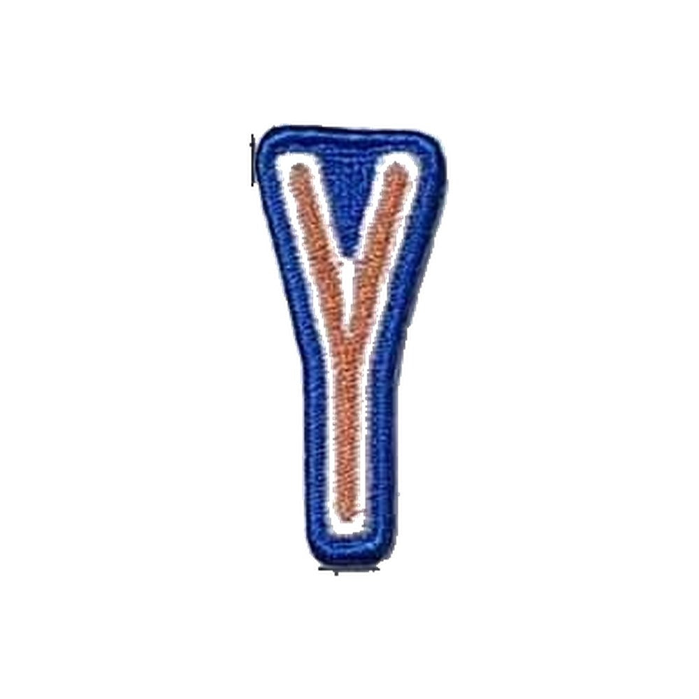 Letter Y embroidered iron-on patch