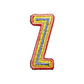 Letter Z embroidered iron-on patch